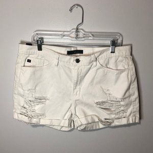 White Kancan Distressed Shorts!!
